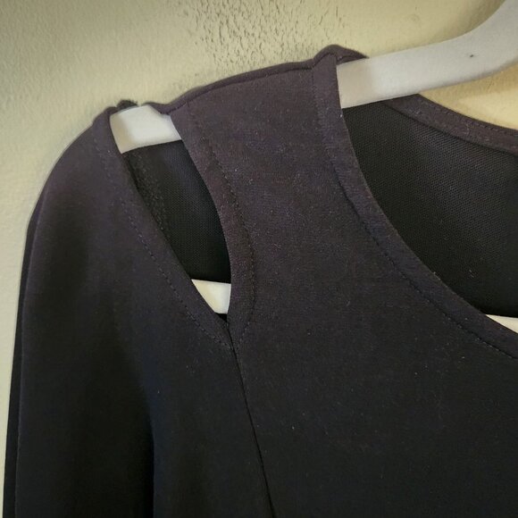 Factory By Erik Hart Black Bodycon Dress Cut Out Shoulders Size M - Picture 4 of 7